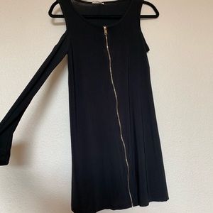 Off the shoulder black long sleeve dress